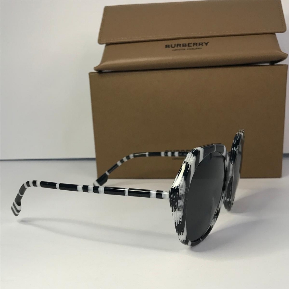 New - Burberry Vanessa Dark Grey Geometric Ladies Sunglasses BE4375F 400487 57. - Picture 7 of 16